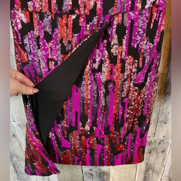 Dress The Population Jayla Sequin Dress in Fuchsia Multi Size Small. - Picture 7 of 13